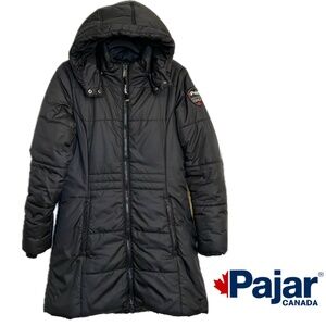 PAJAR Winter Down Puffer Coat with Hood Black Size Large EUC